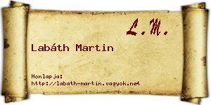 Labáth Martin névjegykártya